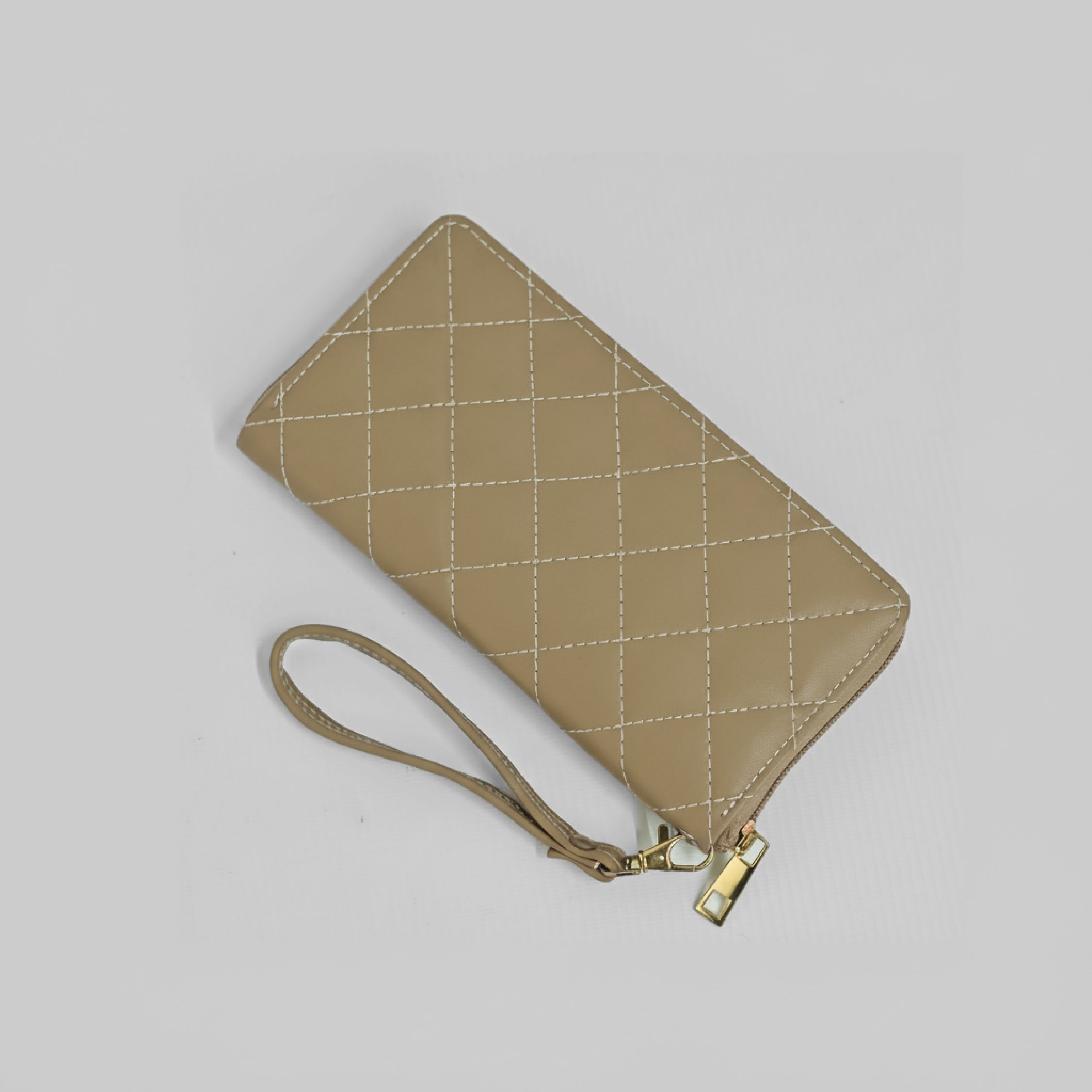 Quilted Wallet - Beige