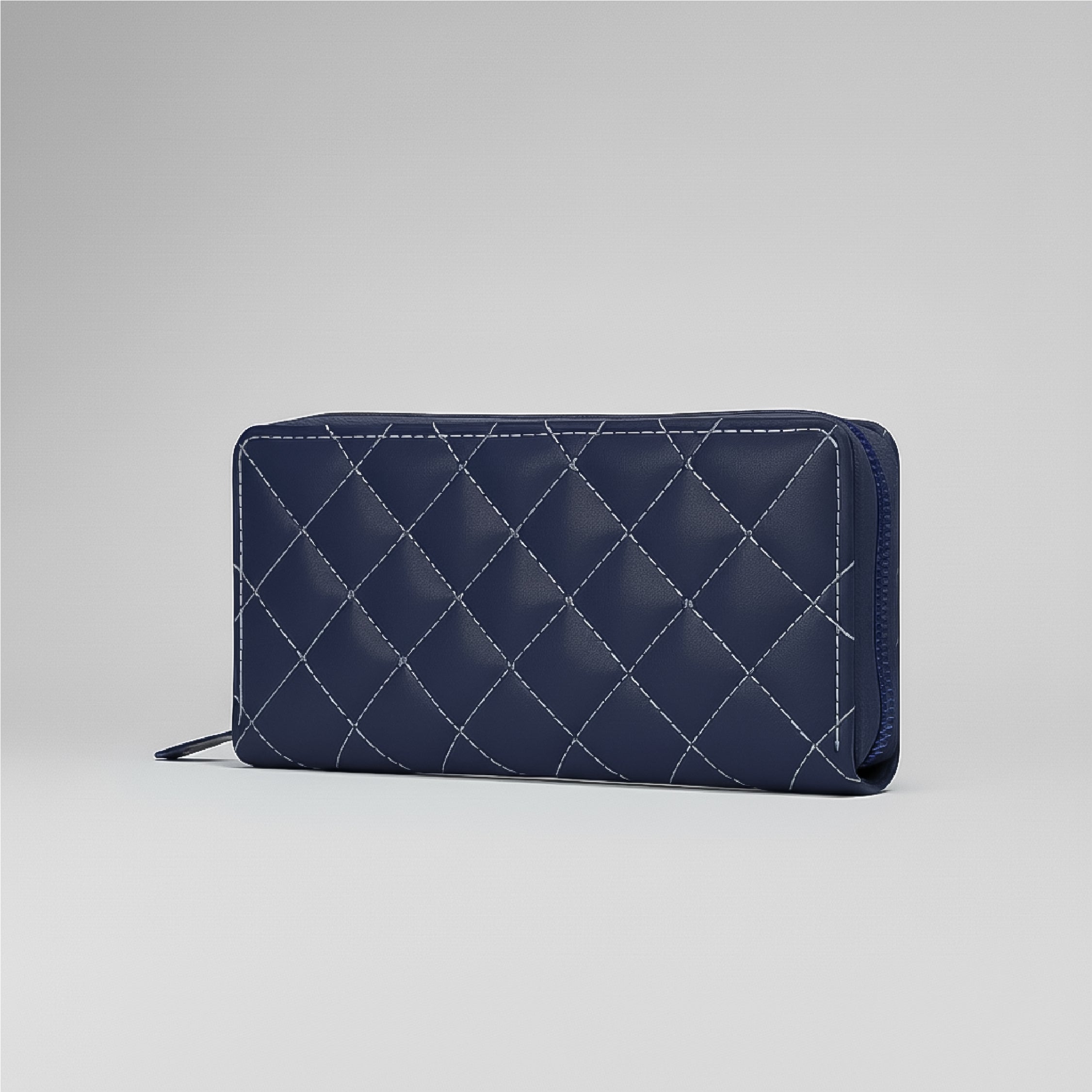 Quilted Wallet - Navy Blue