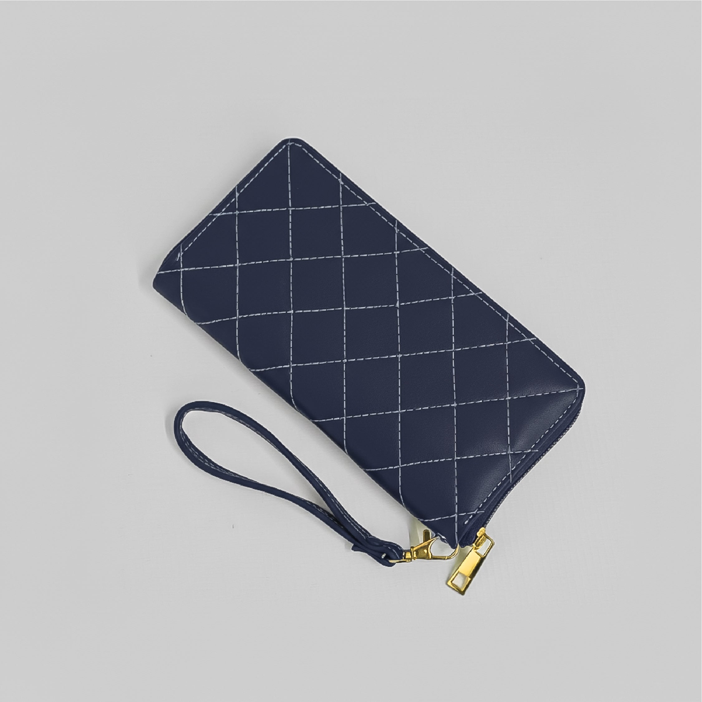 Quilted Wallet - Navy Blue