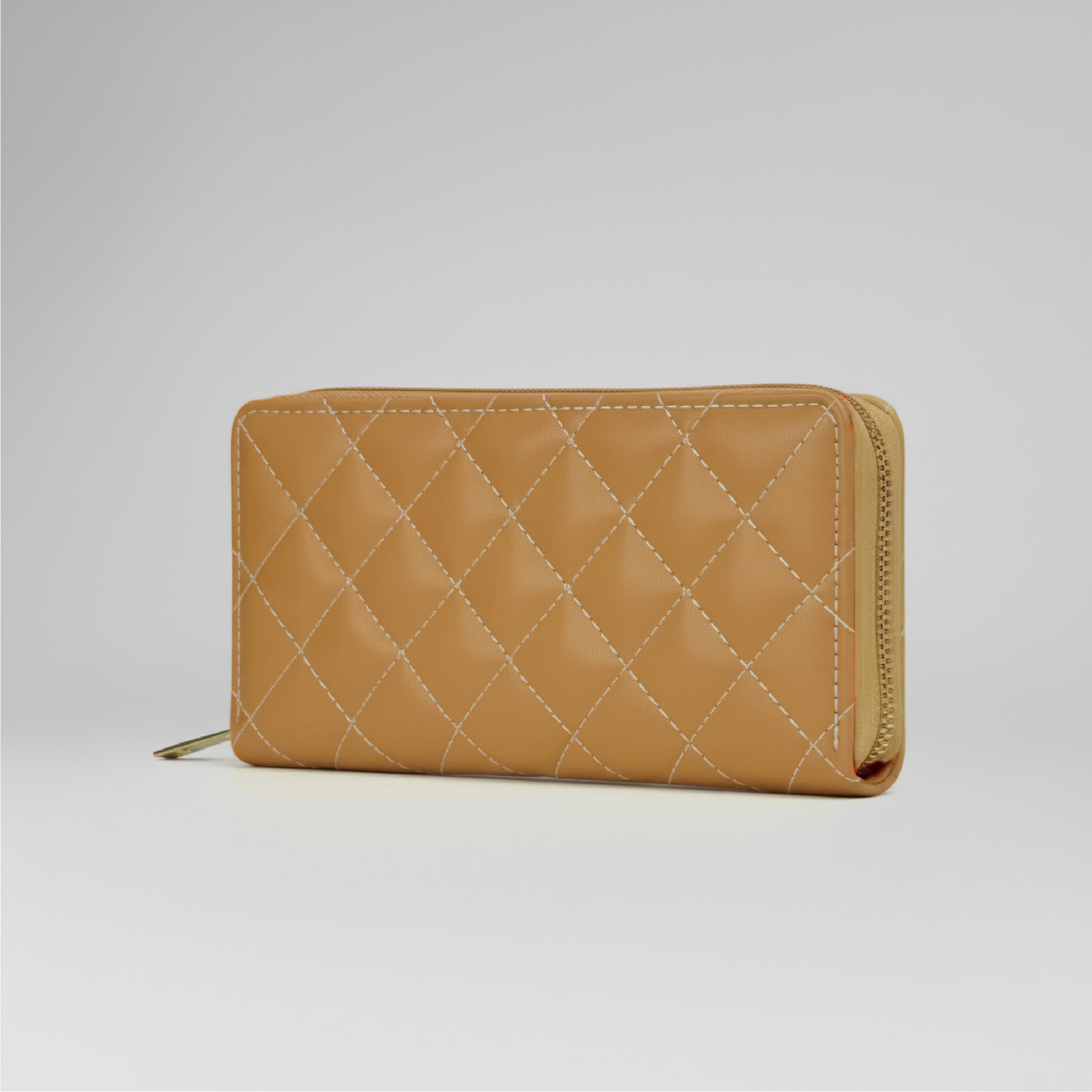 Quilted Wallet - Tan