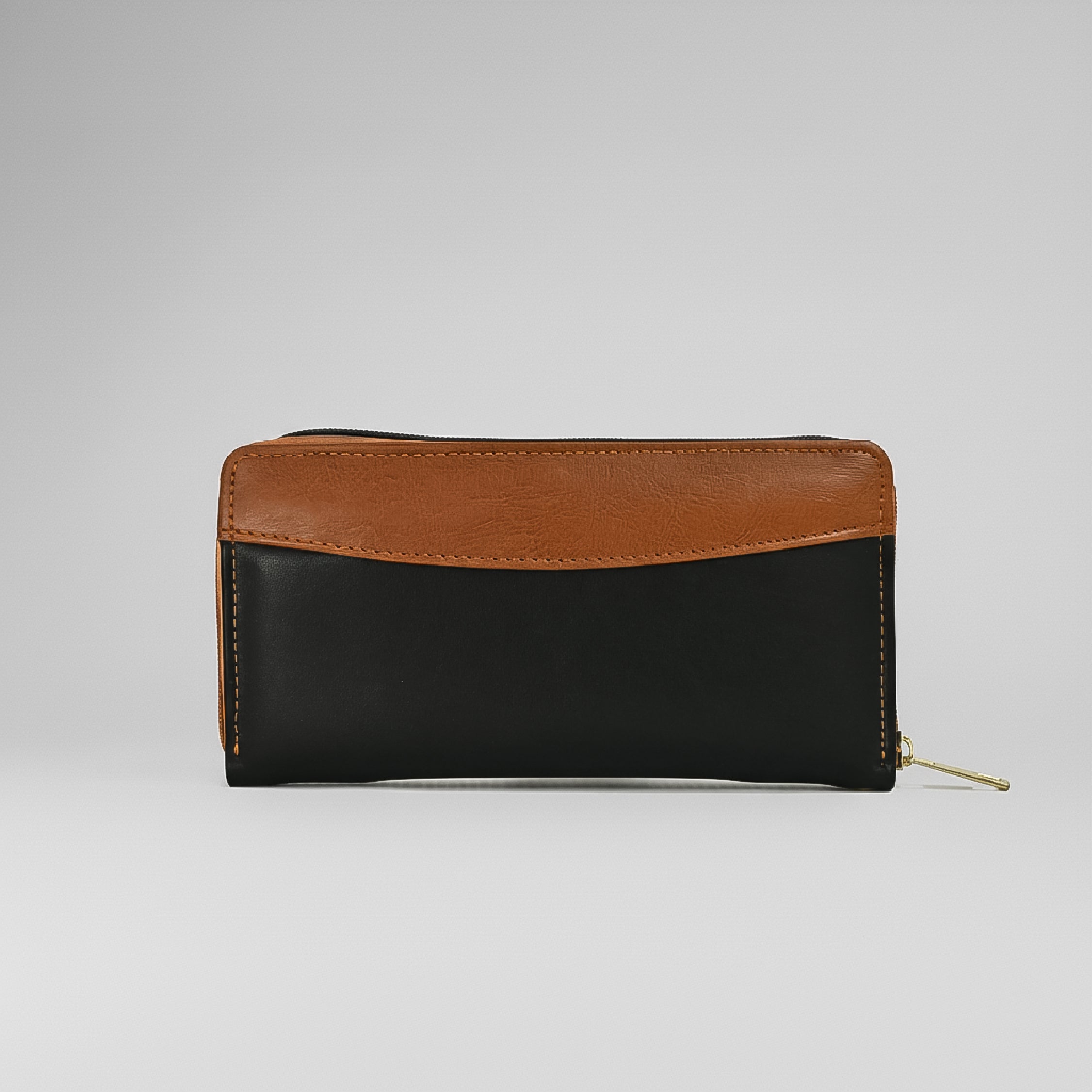 Zip Wallet - Tan with Black