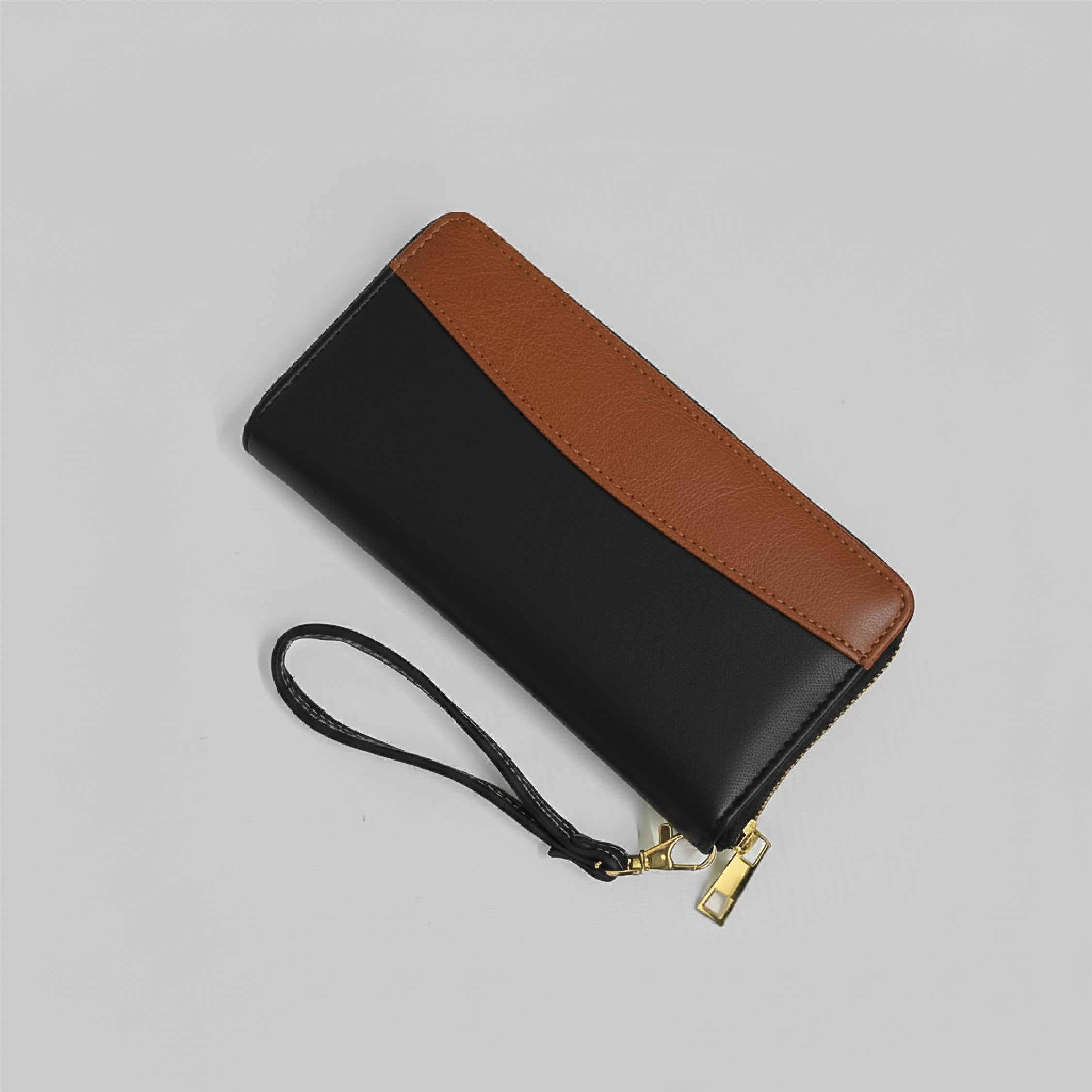 Zip Wallet - Tan with Black
