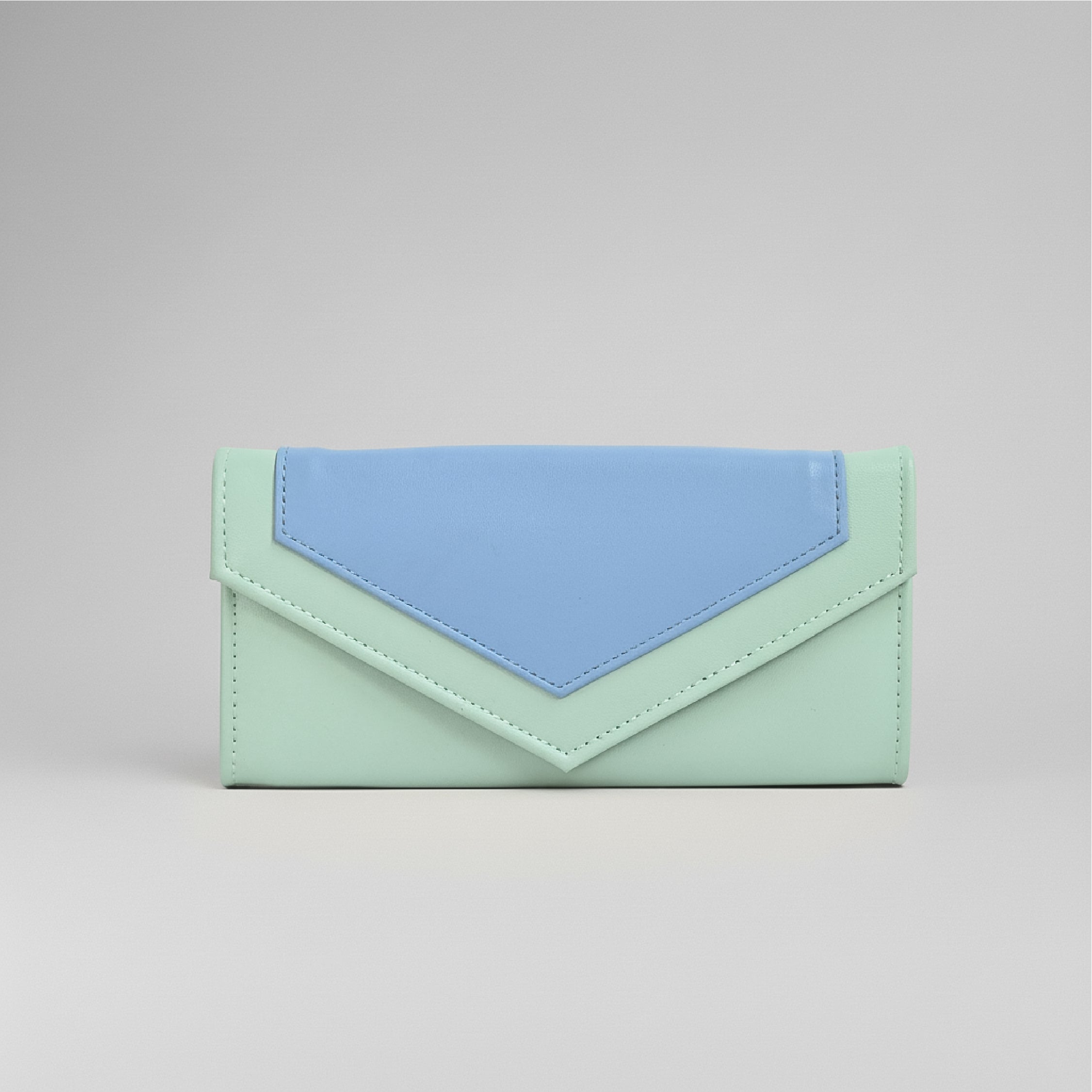 Two-Tone Wallet - Mint Green and Blue