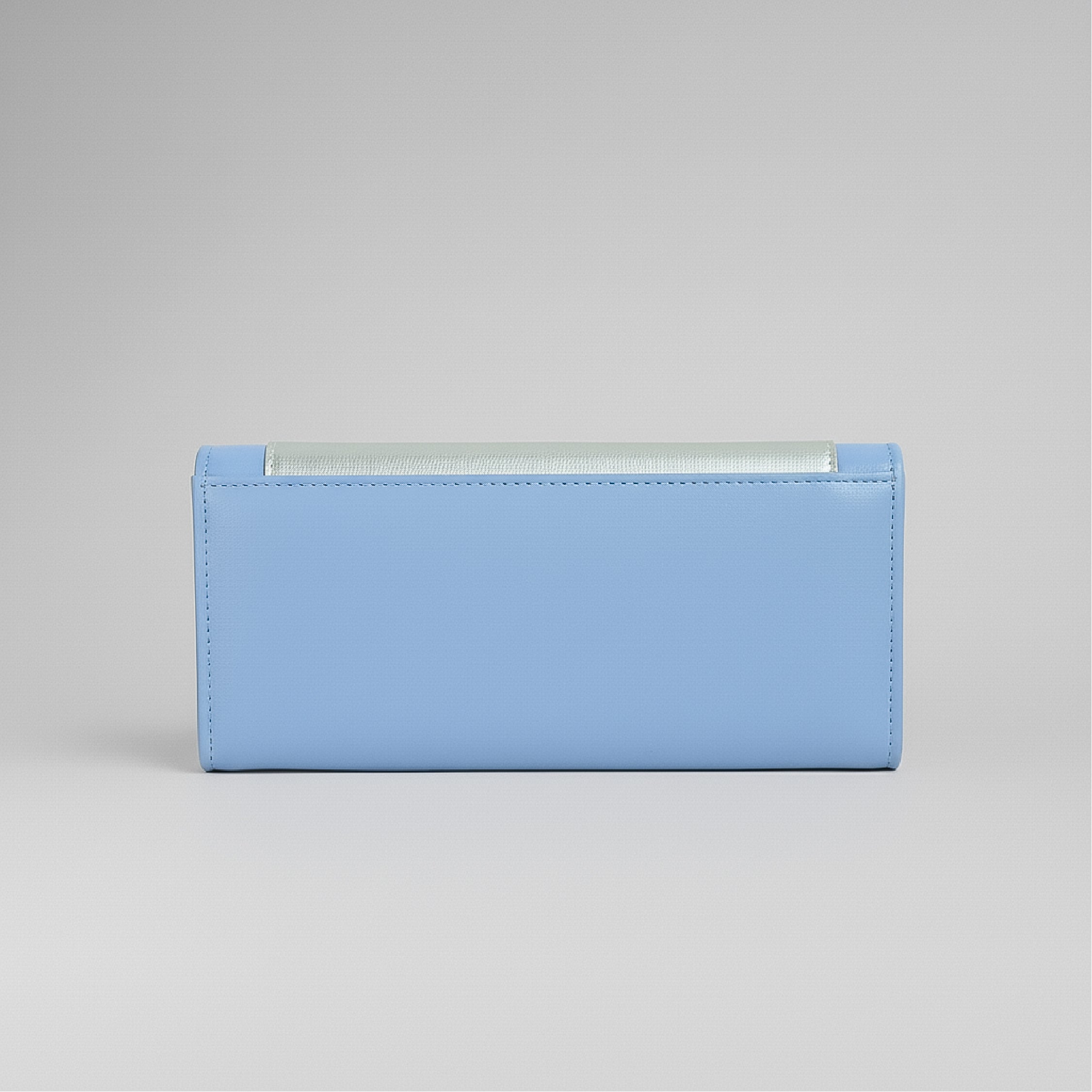 Two-Tone Wallet - Light Blue and Metallic Silver