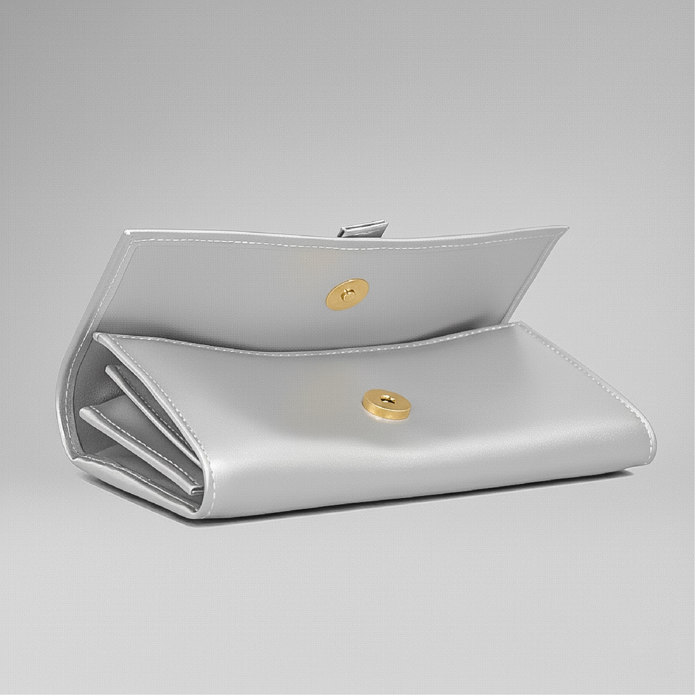 Flap Wallet - Silver Grey