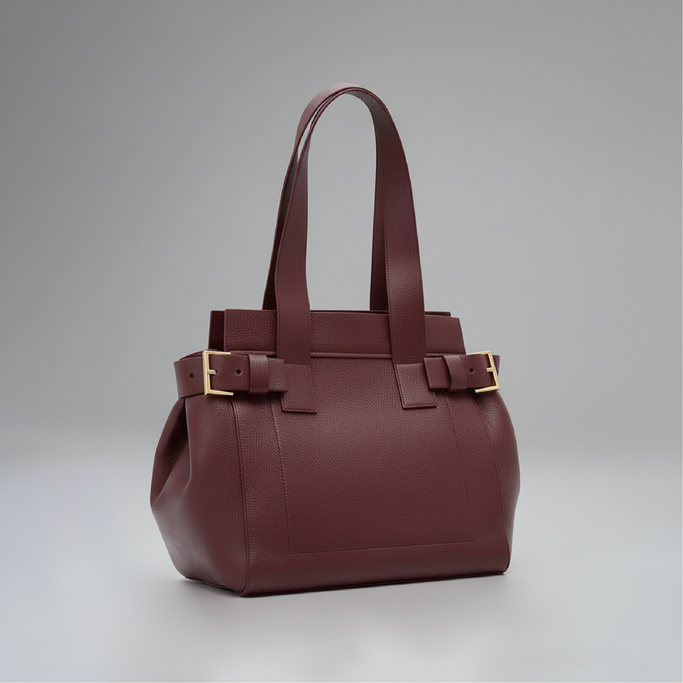 Belted Tote - Burgundy