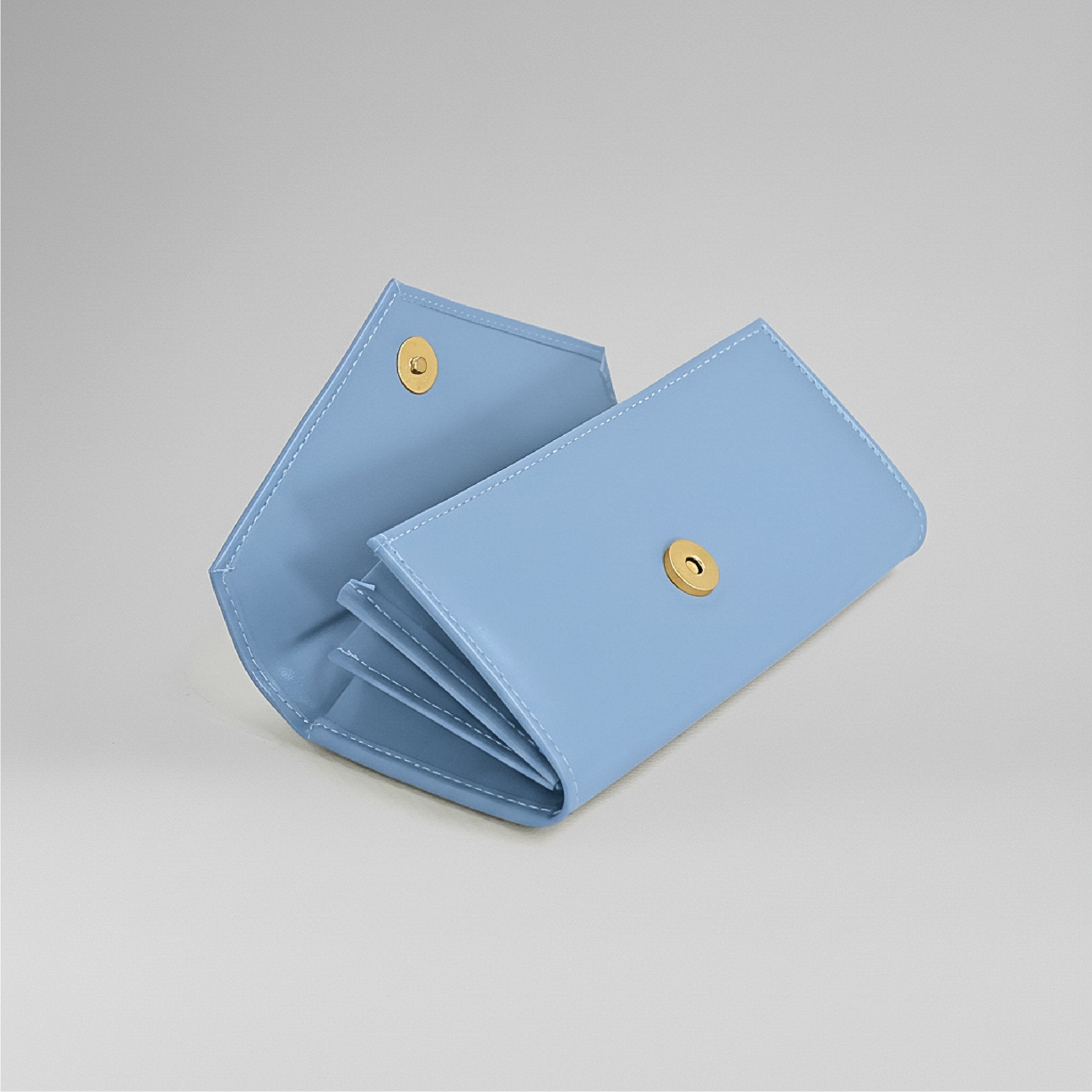 Two-Tone Wallet - Light Blue and Metallic Silver