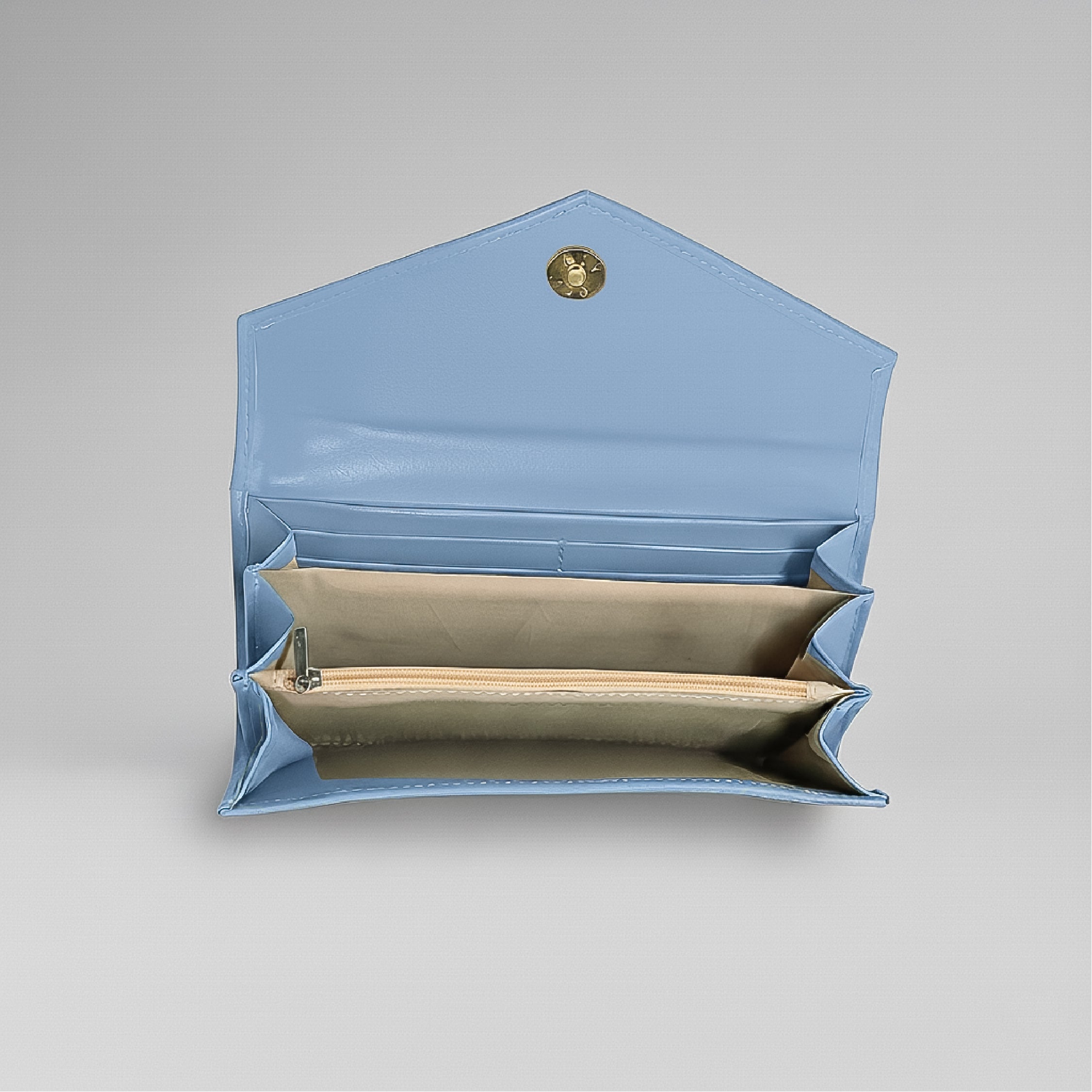 Two-Tone Wallet - Light Blue and Metallic Silver